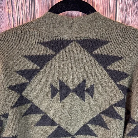 Frye Olive and Black Patterned Cardigan - Picture 8 of 11